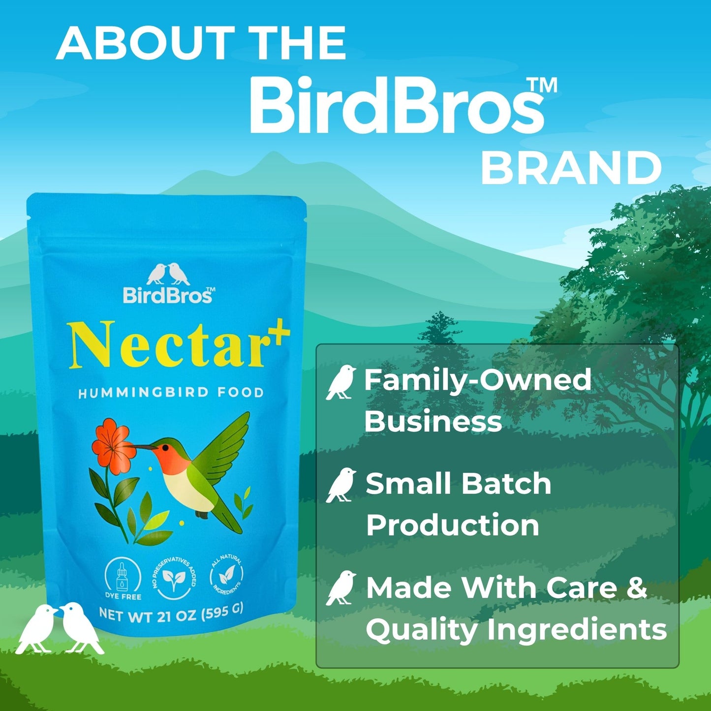 BirdBros™ Nectar+™ All-Natural Hummingbird Nectar Powder – Just Add Water!